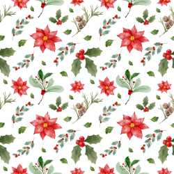 Pattern Bundle - Seamless 3D Pattern PBR Texture with Watercolor Christmas Florals and Holiday Botanicals texture preview