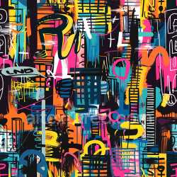 seamless Seamless 3D PBR texture featuring vibrant abstract urban graffiti texture 8k free download PBR