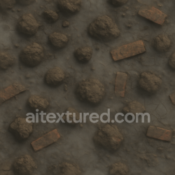 seamless Seamless 3d texture PBR 8k grave dirt clumps and muddy ground with wet soil for Halloween texture 8k free download PBR