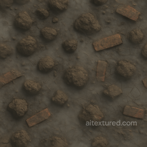 Grave Dirt Clumps And Muddy Ground With Wet Soil For Halloween texture preview