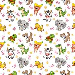 Pattern Bundle - Seamless 3D Pattern PBR Texture with Cute Cartoon Animals and Playful Motifs texture preview