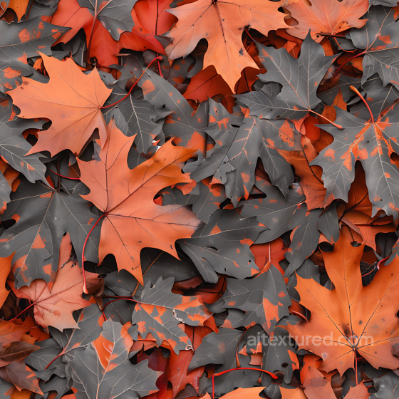 Autumn Leaf Camouflage PBR Texture with Orange and Dark Gray Leaves Color Camouflage texture preview