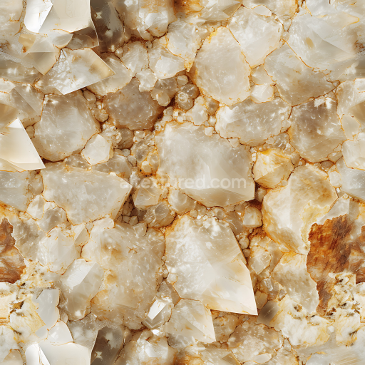 Seamless 3D PBR Translucent Calcite and Quartz Stone Texture with Polished Crystal Surfaces