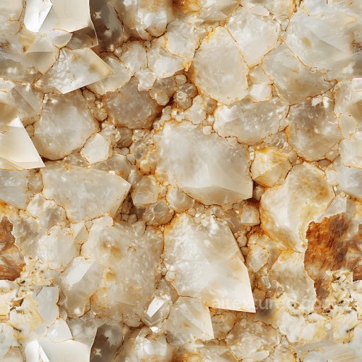 Translucent Calcite and Quartz Stone Texture with Polished Crystal Surfaces seamless Stone PBR texture