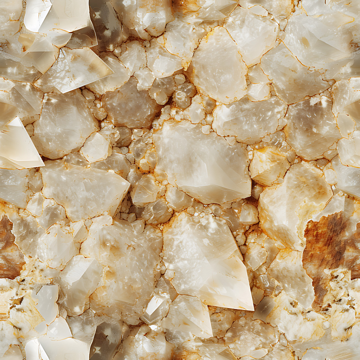 Translucent Calcite and Quartz Stone with Polished Crystal Surfaces seamless PBR texture preview