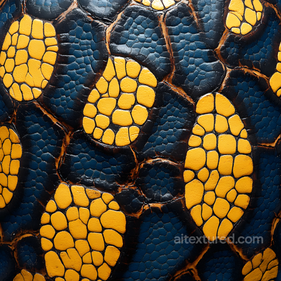Reptile Skin PBR Texture Featuring High-Contrast Yellow and Black Scale Patterns Skin texture preview