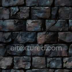 seamless Seamless 3D Cracked Dark Brick Wall PBR Texture with Rough Uneven Surface texture 8k free download PBR