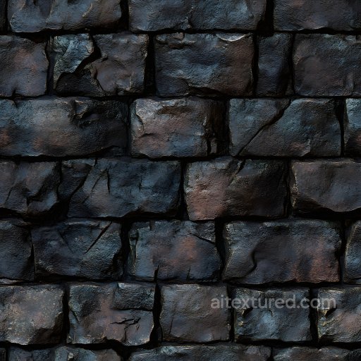 Cracked Dark Brick Wall PBR Texture with Rough Uneven Surface seamless Brick PBR texture