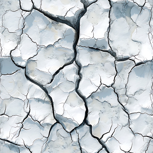 Preview — Seamless 3D White Cracked & Holed Plaster PBR Texture with Deep Fractures