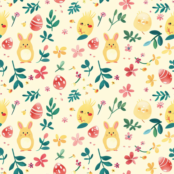 All Easter Digital paper Texture of Cute Easter Digital Paper with Bunny, Eggs & Floral E… All Easter Digital paper texture preview