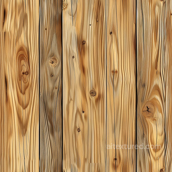 Pine Wood Planks PBR Texture with Prominent Knots and Natural Grain Wood texture preview
