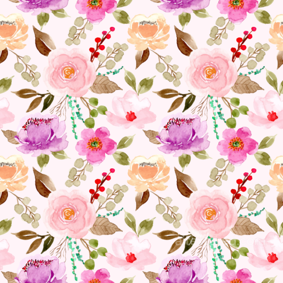 Floral Texture Featuring Soft Watercolor Flowers in Pastel Shades Floral texture preview