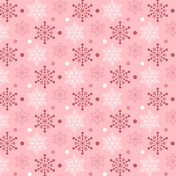 Pink Snowflake Pattern Digital Paper seamless PBR texture preview