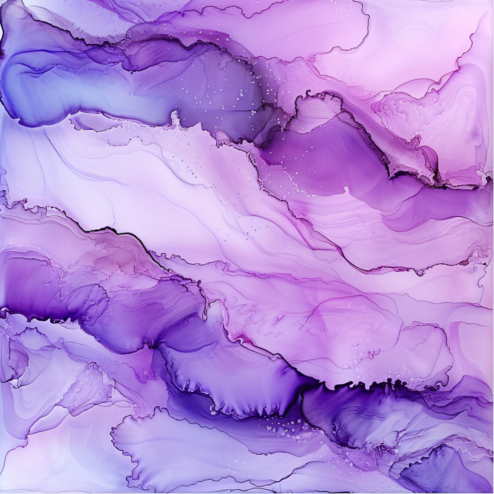 Alcohol Ink Featuring Soft Purple Violet Fluid Waves and Ethereal Trans… seamless PBR texture preview