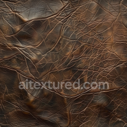 seamless Seamless 3D PBR texture of aged cracked brown leather with rich wrinkles and deep grain detail texture 8k free download PBR