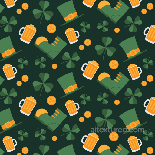 Featuring St Patrick's Day Icons & Shamrocks seamless St patrick digital paper bundle PBR texture