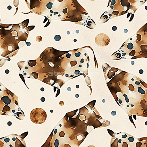 Seamless 3D PBR Leopard Print Texture with Painted Stylized Pattern