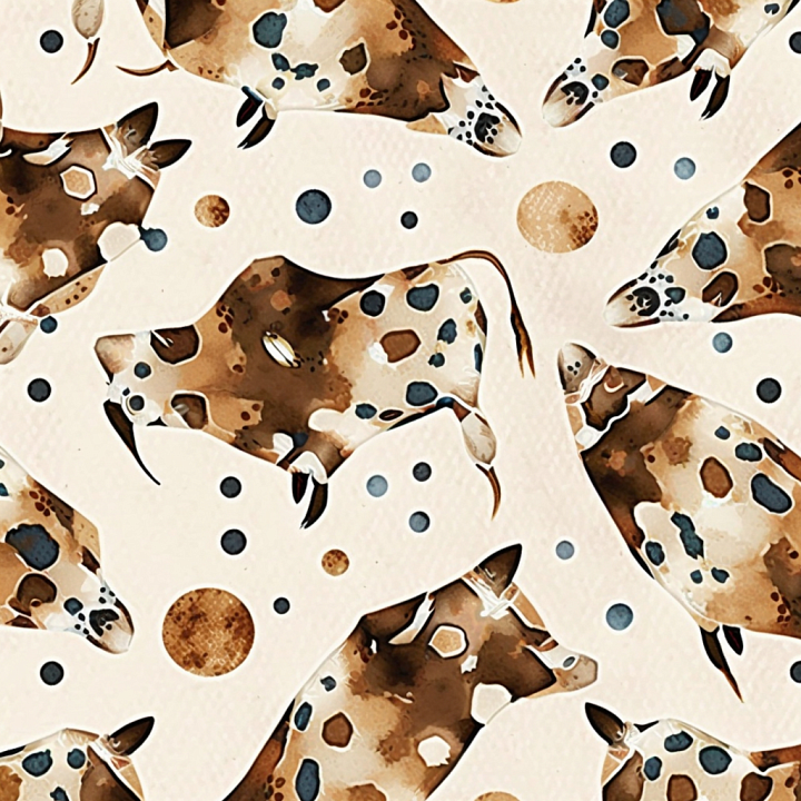 Fabric Featuring Stylized Leopard Print in Earthy Tones seamless PBR texture preview
