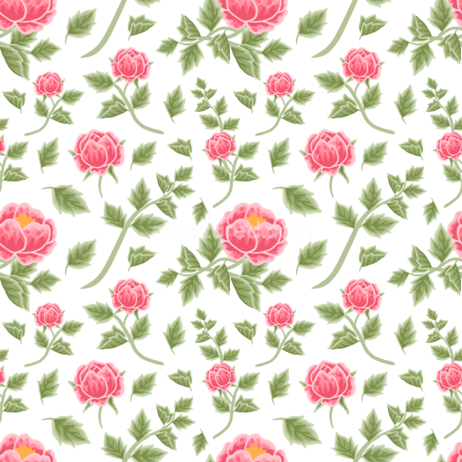 Seamless 3D PBR Texture of Pink Flower Pattern on Fabric