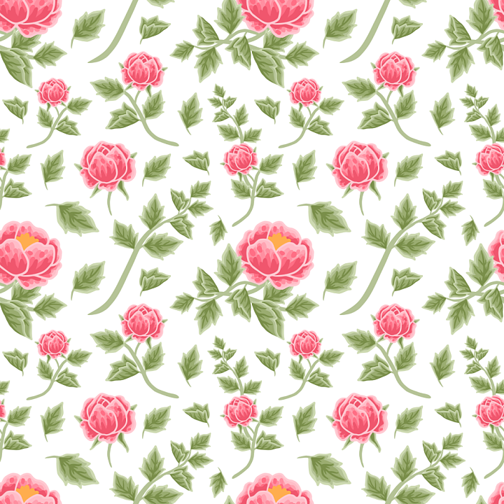 Pink Flower Pattern on Fabric seamless PBR texture preview