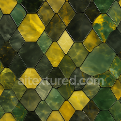 seamless Seamless 3D PBR Texture of Green and Yellow Marble Polygonal Tiles with Polished Finish texture 8k free download PBR