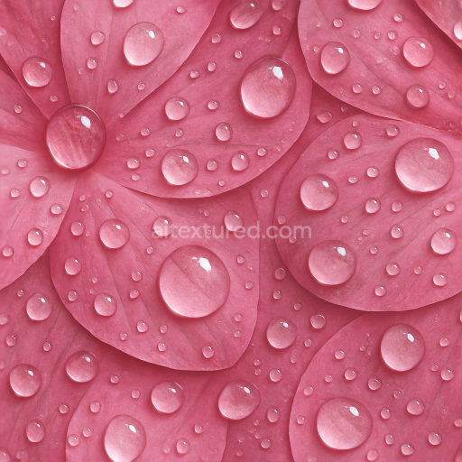 Seamless 3d texture pbr 8k shiny droplets on wet flower petals