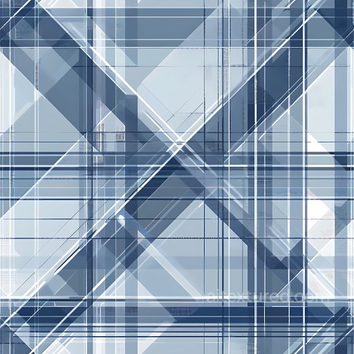 Seamless 3D PBR Texture of Blue and White Abstract Plaid Fabric Pattern texture preview