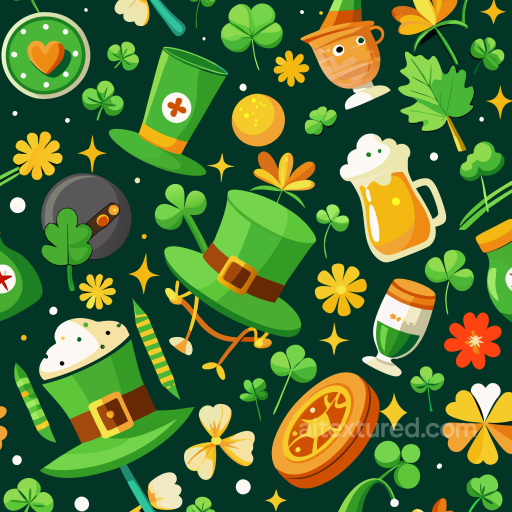 Featuring St Patrick Digital Paper with Festive Icons seamless St patrick digital paper bundle PBR texture
