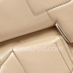 seamless Seamless 3D Beige Pebbled Leather Upholstery PBR Texture with Fine Grain and Detailed Stitching texture 8k free download PBR