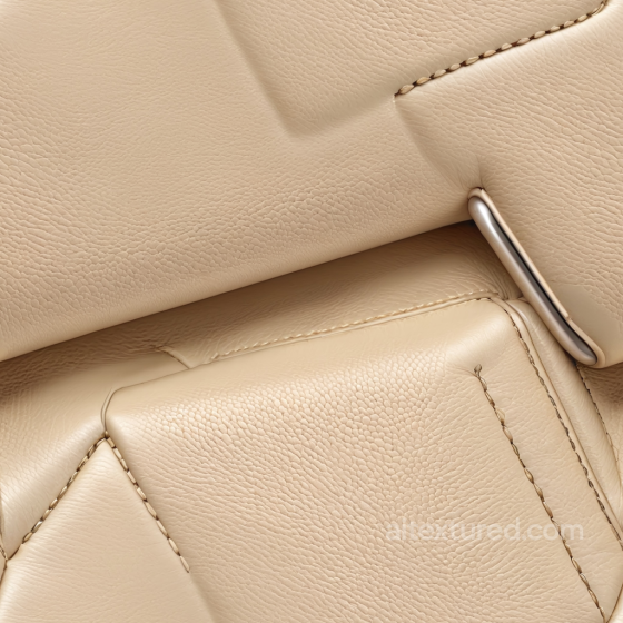 Beige Pebbled Leather Upholstery PBR Texture with Fine Grain and Detailed Stitching Leather texture preview