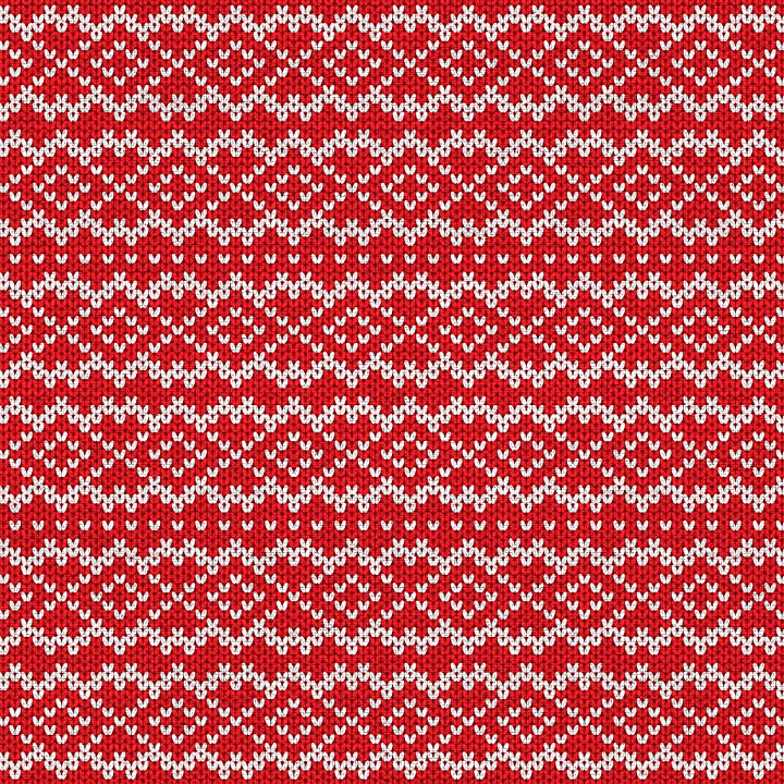 Red and White Knitted Christmas Pattern seamless PBR texture preview