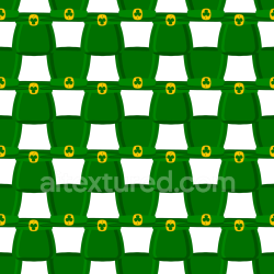 seamless Seamless 3D PBR texture featuring repeating St Patrick's green hats with gold shamrock buckles texture 8k free download PBR