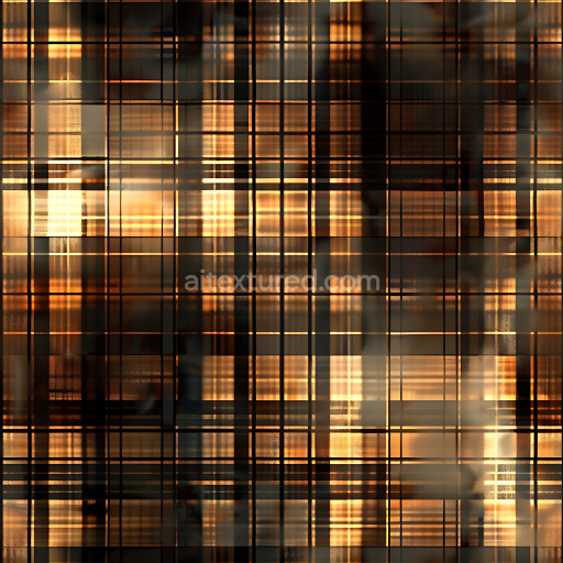 Seamless 3D Copper Plaid Metal PBR Texture with Reflective Grid Pattern
