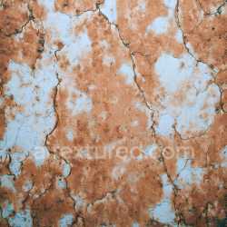 seamless Seamless 3D Cracked Rusty Metal PBR Texture with Brown Oxidation and Light Blue Paint texture 8k free download PBR