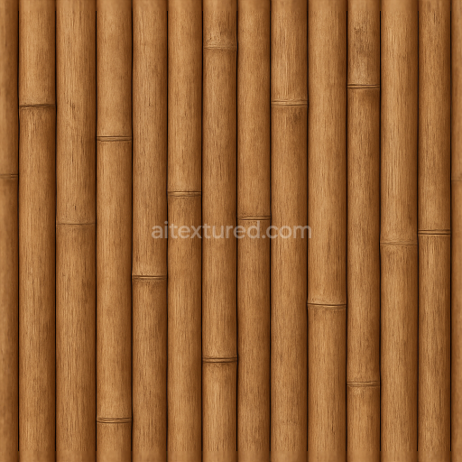Seamless 3d texture pbr 8k bamboo fence with bamboo plank bamboo strip and bamboo rough natural brown tone surface