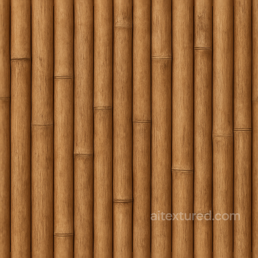Bamboo Fence With Bamboo Plank Bamboo Strip And Bamboo Rough Natural Brown Tone Surface seamless Bamboo PBR texture