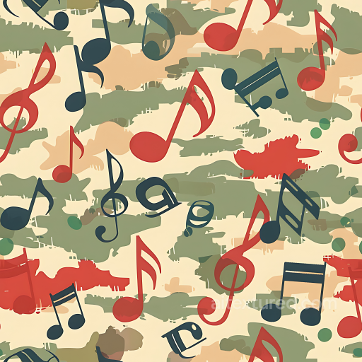 Stylized Musical Camouflage PBR Texture with Abstract Color Patches seamless Color Camouflage PBR texture