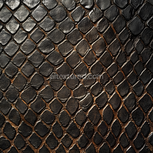 Seamless 3D PBR Texture of Rough Dark Scaled Creature Skin with Realistic Detailing