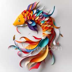 seamless Seamless 3D PBR Texture Featuring Vibrant Origami Fish Scales in Multicolor texture 8k free download PBR