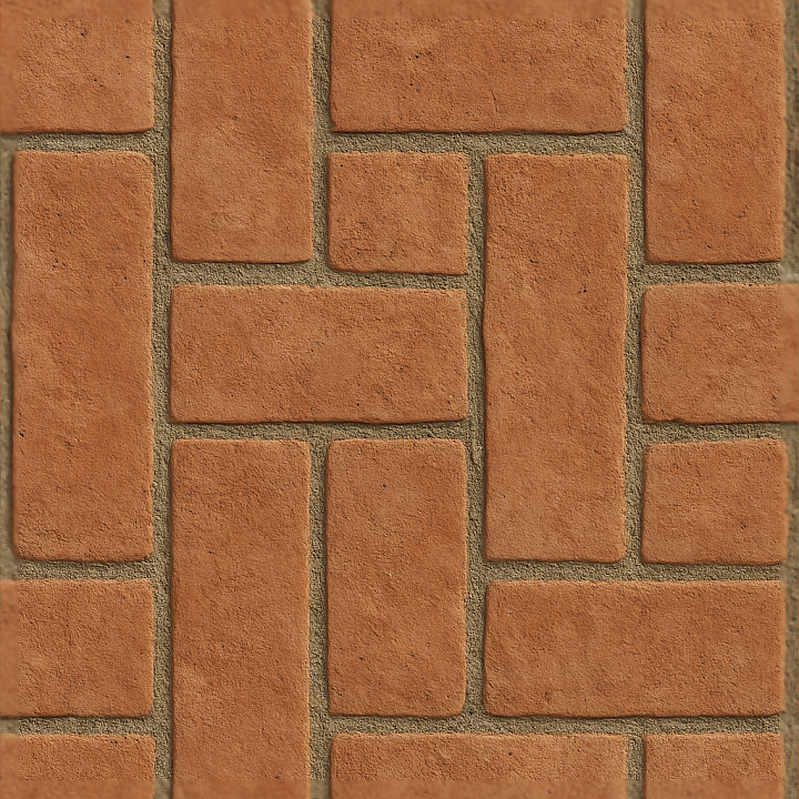 Basket Weave Mosaic With Terracotta Tiles And Rough Finish seamless PBR texture preview