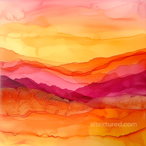 Alcohol Ink PBR Texture with Warm Sunset Layered Fluid Waves Alcohol ink texture preview