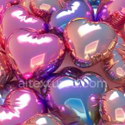 seamless Seamless 3D Inflated PBR Texture of Reflective Heart-Shaped Vinyl Balloons texture 8k free download PBR