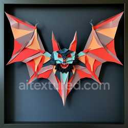 seamless Seamless 3D PBR Texture Featuring Abstract Origami Bat with Geometric Wings texture 8k free download PBR