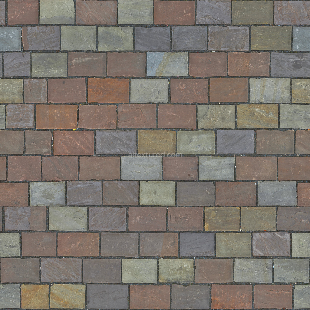 Seamless paving stones texture in various colors