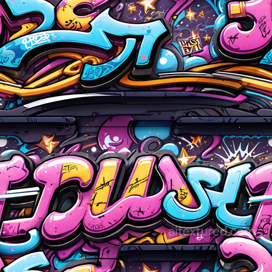 Featuring Vibrant Multi-Color Graffiti Letters And Urban Motifs Graffiti texture preview