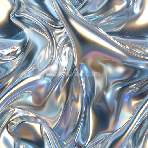 Seamless 3D PBR Texture of Glossy Iridescent Wrinkled Fabric Surface