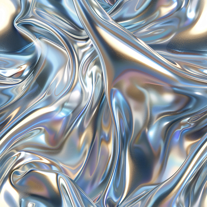 Glossy Iridescent Wrinkled Fabric Surface seamless PBR texture preview