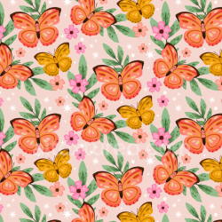 seamless Seamless 3D PBR Texture of Watercolor Butterflies and Floral Pattern texture 8k free download PBR