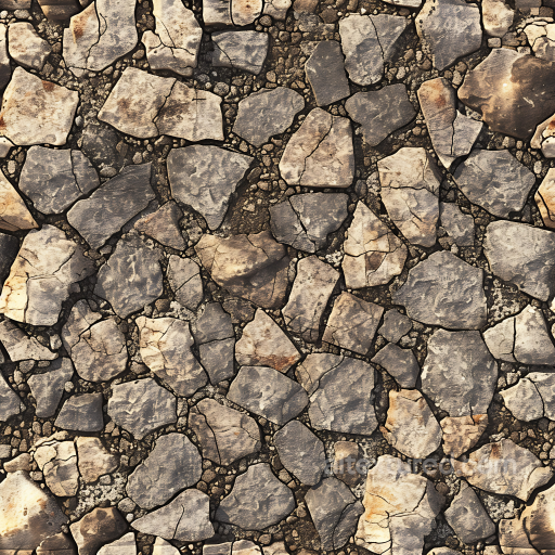 Cracked Stone Ground PBR Texture with Earthy Dirt Fill seamless Stone PBR texture