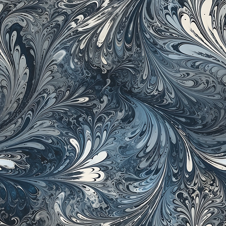Gray and Blue Marble Featuring Intricate Swirling Veins seamless PBR texture preview